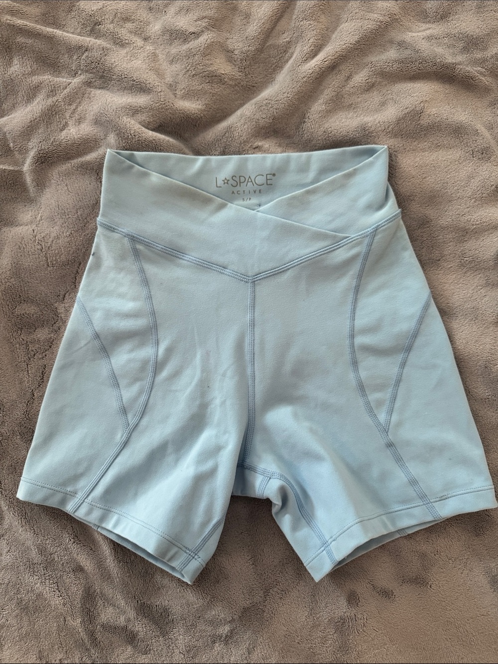 l*space Light Blue High-Rise Bike Shorts